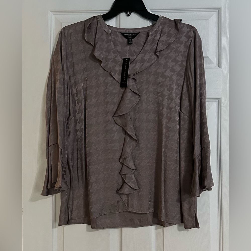 NWT Investments Riley Women's Ruffled Blouse - Size 1X